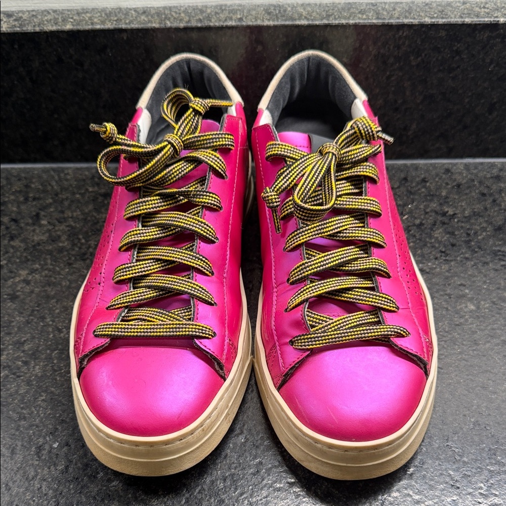 P448 Jack Solaris in Matte Hot Pink Leather Sneakers